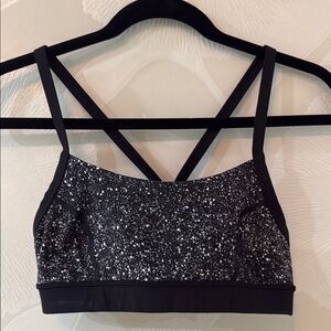 Lululemon black and Silver Sports Bra size 6